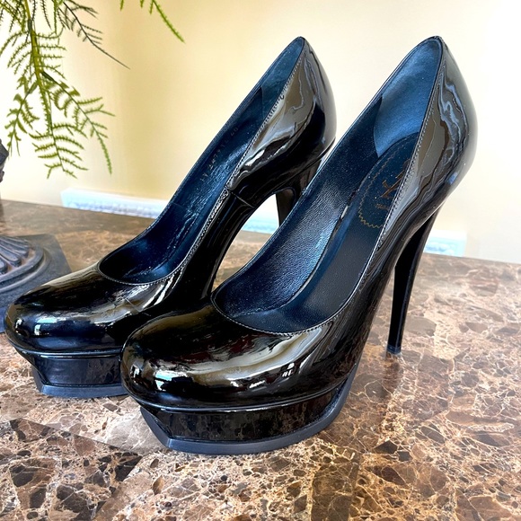 YSL Black Patent Leather Tribute 105 Pump Size 40 - Picture 2 of 7